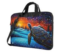 Mexpekil Borsa per computer portatile, impermeabile, borsa a tracolla portatile con tracolla, valigetta per donne e uomini, Magia delle tartarughe d'arte, 14 Inch
