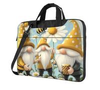 Mexpekil Borsa per computer portatile, impermeabile, borsa a tracolla portatile con tracolla, valigetta per donne e uomini, Cartone animato Gnomi Daisy Bee, 15.6 Inch