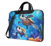 Mexpekil Borsa per computer portatile, impermeabile, borsa a tracolla portatile con tracolla, valigetta per donne e uomini, Baby Turtle Sea, 13 Inch