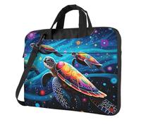 Mexpekil Borsa per computer portatile, impermeabile, borsa a tracolla portatile con tracolla, valigetta per donne e uomini, Tartaruga colorata Galaxy Art, 13 Inch