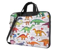 Mexpekil Borsa per computer portatile, impermeabile, borsa a tracolla portatile con tracolla, valigetta per donne e uomini, Dinosauri in vari, 15.6 Inch