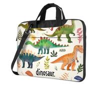 Mexpekil Borsa per computer portatile, impermeabile, borsa a tracolla portatile con tracolla, valigetta per donne e uomini, Cartone animato Dinosauri, 13 Inch