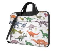 Mexpekil Borsa per computer portatile, impermeabile, borsa a tracolla portatile con tracolla, valigetta per donne e uomini, Modello di dinosauri, 14 Inch