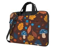 Mexpekil Borsa per computer portatile, impermeabile, borsa a tracolla portatile con tracolla, valigetta per donne e uomini, Foglie d'autunno Fungo, 14 Inch