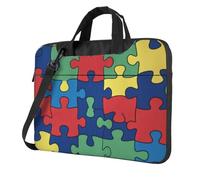 Mexpekil Borsa per computer portatile, impermeabile, borsa a tracolla portatile con tracolla, valigetta per donne e uomini, Puzzle a colori, 13 Inch