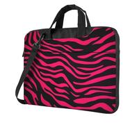 Mexpekil Borsa per computer portatile, impermeabile, borsa a tracolla portatile con tracolla, valigetta per donne e uomini, Stampa zebra nera rosa acceso, 15.6 Inch