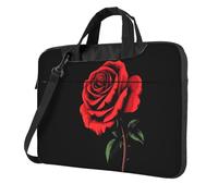Mexpekil Borsa per computer portatile, impermeabile, borsa a tracolla portatile con tracolla, valigetta per donne e uomini, Rosa rossa., 14 Inch