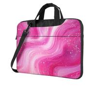 Mexpekil Borsa per computer portatile, impermeabile, borsa a tracolla portatile con tracolla, valigetta per donne e uomini, Marmo Rosa Glitter, 13 Inch