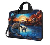 Mexpekil Borsa per computer portatile, impermeabile, borsa a tracolla portatile con tracolla, valigetta per donne e uomini, Turtles Art Lake, 15.6 Inch