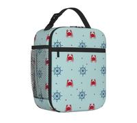 Mexpekil Borsa per il pranzo a forma di ruota di granchio, colore: azzurro | Contenitore termico per il pranzo, per ragazze, ragazzi, donne, uomini, piccole borse termiche, per scuola/lavoro/picnic