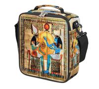 Mexpekil Borsa per il pranzo con papiro egiziano egiziano, per donne e bambini, per ragazzi e ragazze, scatola termica quadrata per il pranzo, riutilizzabile, per scuola, picnic, viaggi