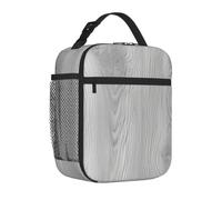 Mexpekil Borsa per il pranzo in legno grigio | Contenitore termico per il pranzo, per ragazze, ragazzi, donne, uomini, piccole borse termiche, per scuola/lavoro/picnic