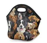 Mexpekil Borsa per il pranzo in neoprene per donne, uomini, adulti, bambini, cani, razza, isolata, borsa da picnic portatile per lavoro e campeggio