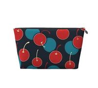 Mexpekil Borsa per il trucco impermeabile per cosmetici, piccola custodia per trucco, accessori da viaggio portatili, regali per donne, uomini e ragazze, Cerchio Rosso Ciliegia, One Size