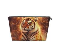 Mexpekil Borsa per il trucco impermeabile per cosmetici, piccola custodia per trucco, accessori da viaggio portatili, regali per donne, uomini e ragazze, Tigre Dorata, One Size