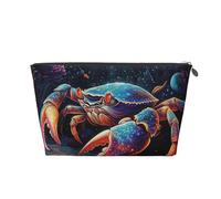 Mexpekil Borsa per il trucco impermeabile per cosmetici, piccola custodia per trucco, accessori da viaggio portatili, regali per donne, uomini e ragazze, Corallo marino colorato granchio, One Size
