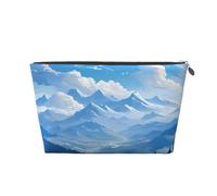 Mexpekil Borsa per il trucco impermeabile per cosmetici, piccola custodia per trucco, accessori da viaggio portatili, regali per donne, uomini e ragazze, Valle panoramica, One Size