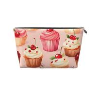 Mexpekil Borsa per il trucco impermeabile per cosmetici, piccola custodia per trucco, accessori da viaggio portatili, regali per donne, uomini e ragazze, Cupcake Cherry, One Size