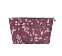 Mexpekil Borsa per il trucco impermeabile per cosmetici, piccola custodia per trucco, accessori da viaggio portatili, regali per donne, uomini e ragazze, Ramo di foglie in oro rosa, One Size