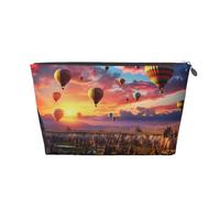 Mexpekil Borsa per il trucco impermeabile per cosmetici, piccola custodia per trucco, accessori da viaggio portatili, regali per donne, uomini e ragazze, Paesaggio di Balloon City, One Size