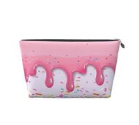 Mexpekil Borsa per il trucco impermeabile per cosmetici, piccola custodia per trucco, accessori da viaggio portatili, regali per donne, uomini e ragazze, Ciambella Rosa Dolce, One Size