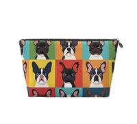 Mexpekil Borsa per il trucco impermeabile per cosmetici, piccola custodia per trucco, accessori da viaggio portatili, regali per donne, uomini e ragazze, Facce di cane Terrier, One Size