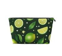Mexpekil Borsa per il trucco impermeabile per cosmetici, piccola custodia per trucco, accessori da viaggio portatili, regali per donne, uomini e ragazze, Frutta Limone Verde, One Size