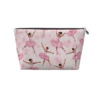 Mexpekil Borsa per il trucco impermeabile per cosmetici, piccola custodia per trucco, accessori da viaggio portatili, regali per donne, uomini e ragazze, Rosa Ragazza Danza Balletto, One Size