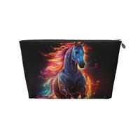 Mexpekil Borsa per il trucco impermeabile per cosmetici, piccola custodia per trucco, accessori da viaggio portatili, regali per donne, uomini e ragazze, Cavallo Art Colofrul, One Size