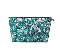 Mexpekil Borsa per il trucco impermeabile per cosmetici, piccola custodia per trucco, accessori da viaggio portatili, regali per donne, uomini e ragazze, Glitter verde acqua, One Size