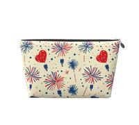 Mexpekil Borsa per il trucco impermeabile per cosmetici, piccola custodia per trucco, accessori da viaggio portatili, regali per donne, uomini e ragazze, 4 luglio americano, One Size