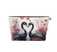 Mexpekil Borsa per il trucco impermeabile per cosmetici, piccola custodia per trucco, accessori da viaggio portatili, regali per donne, uomini e ragazze, Cuore Cigno Nero, One Size