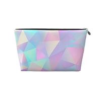 Mexpekil Borsa per il trucco impermeabile per cosmetici, piccola custodia per trucco, accessori da viaggio portatili, regali per donne, uomini e ragazze, Triangolo Rosa Neon, One Size