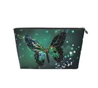 Mexpekil Borsa per il trucco impermeabile per cosmetici, piccola custodia per trucco, accessori da viaggio portatili, regali per donne, uomini e ragazze, Acqua Farfalla Diamante, One Size