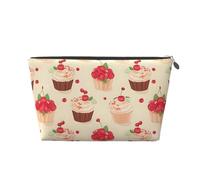 Mexpekil Borsa per il trucco impermeabile per cosmetici, piccola custodia per trucco, accessori da viaggio portatili, regali per donne, uomini e ragazze, Motivo alimentare dolce cupcake, One Size