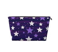 Mexpekil Borsa per il trucco impermeabile per cosmetici, piccola custodia per trucco, accessori da viaggio portatili, regali per donne, uomini e ragazze, Stella Viola Cielo, One Size