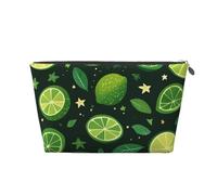 Mexpekil Borsa per il trucco impermeabile per cosmetici, piccola custodia per trucco, accessori da viaggio portatili, regali per donne, uomini e ragazze, Verde limone., One Size