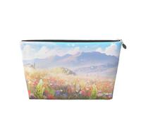 Mexpekil Borsa per il trucco impermeabile per cosmetici, piccola custodia per trucco, accessori da viaggio portatili, regali per donne, uomini e ragazze, Montagna dei fiori selvat, One Size