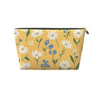 Mexpekil Borsa per il trucco impermeabile per cosmetici, piccola custodia per trucco, accessori da viaggio portatili, regali per donne, uomini e ragazze, Piccole Margherite Piante, One Size