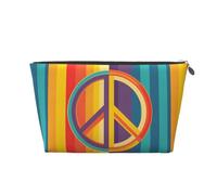 Mexpekil Borsa per il trucco impermeabile per cosmetici, piccola custodia per trucco, accessori da viaggio portatili, regali per donne, uomini e ragazze, Simbolo della pace arcobaleno, One Size