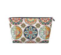 Mexpekil Borsa per il trucco impermeabile per cosmetici, piccola custodia per trucco, accessori da viaggio portatili, regali per donne, uomini e ragazze, Mandala geometrico colorato, One Size