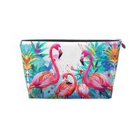 Mexpekil Borsa per il trucco impermeabile per cosmetici, piccola custodia per trucco, accessori da viaggio portatili, regali per donne, uomini e ragazze, Fenicottero rosa tropicale, One Size