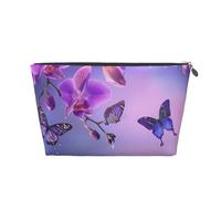 Mexpekil Borsa per il trucco impermeabile per cosmetici, piccola custodia per trucco, accessori da viaggio portatili, regali per donne, uomini e ragazze, Farfalle che volano acqua, One Size