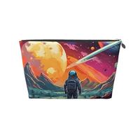 Mexpekil Borsa per il trucco impermeabile per cosmetici, piccola custodia per trucco, accessori da viaggio portatili, regali per donne, uomini e ragazze, Astronauti Universo, One Size