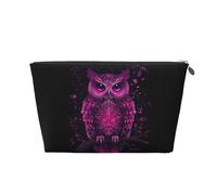 Mexpekil Borsa per il trucco impermeabile per cosmetici, piccola custodia per trucco, accessori da viaggio portatili, regali per donne, uomini e ragazze, Viola Rosa Gufo Art, One Size