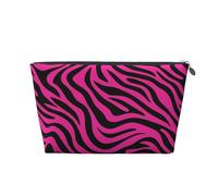Mexpekil Borsa per il trucco impermeabile per cosmetici, piccola custodia per trucco, accessori da viaggio portatili, regali per donne, uomini e ragazze, Motivo Zebra rosa acceso, One Size