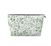 Mexpekil Borsa per il trucco impermeabile per cosmetici, piccola custodia per trucco, accessori da viaggio portatili, regali per donne, uomini e ragazze, Ramo Foglie Verdi, One Size
