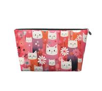 Mexpekil Borsa per il trucco impermeabile per cosmetici, piccola custodia per trucco, accessori da viaggio portatili, regali per donne, uomini e ragazze, Gatti giapponesi, One Size