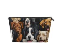 Mexpekil Borsa per il trucco impermeabile per cosmetici, piccola custodia per trucco, accessori da viaggio portatili, regali per donne, uomini e ragazze, Razza di cani, One Size