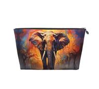 Mexpekil Borsa per il trucco impermeabile per cosmetici, piccola custodia per trucco, accessori da viaggio portatili, regali per donne, uomini e ragazze, Elefante d'arte, One Size